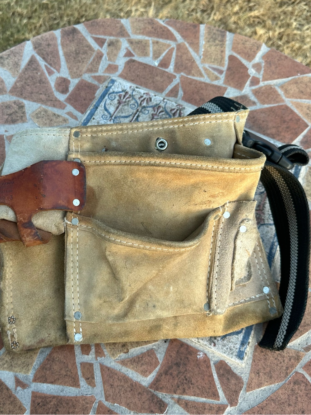 Vintage Suede Leather Carpenter Tool Belt / Work Apron